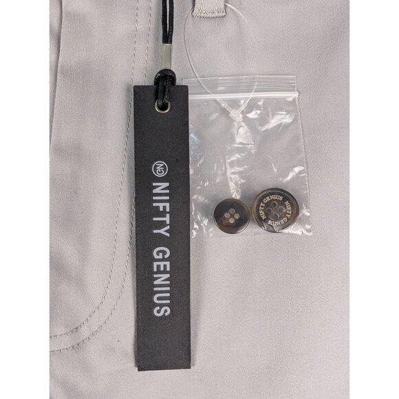 Nifty Genius Pants Mens 32 Gray Chino Slim Fit Stretch - Picture 6 of 9